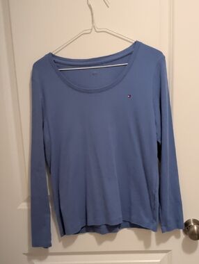Tommy Hilfiger Periwinkle Blue Scoop Neck Long Sleeve Tee